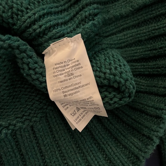 NWT J Crew green 100% cotton roll neck sweater in S - Picture 3 of 4